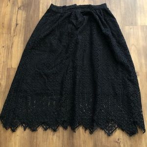 Black crochet lace midi skirt pattern